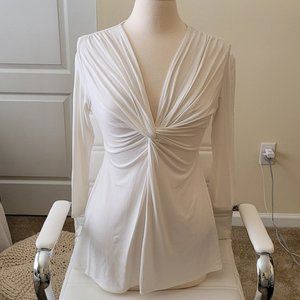 White twist front cotton top